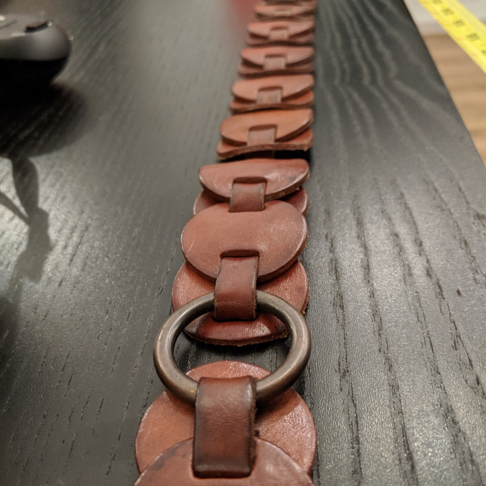 Beautiful reddish brown real leather belt